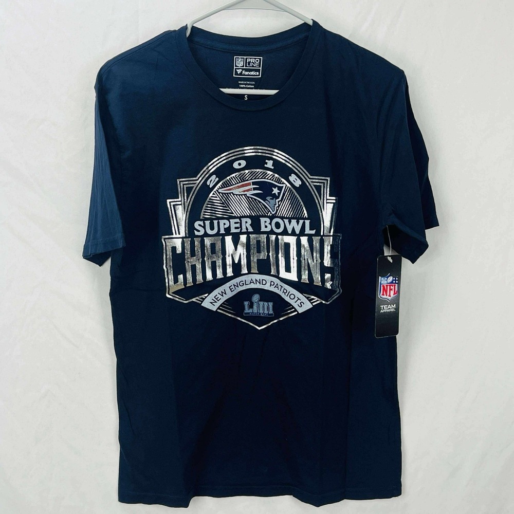 New England Patriots Shirt Men‎ Small Fanatics Short Sleeve Super Bowl NWT NFL